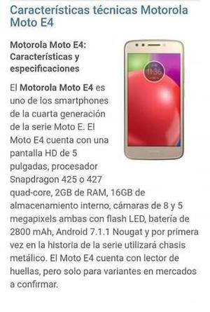 Motorola Moto E4 2017 4ta Generacion 4g Lte Nuevoo