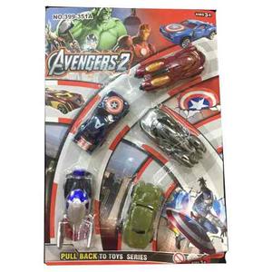Set 5 Carros Vengadores Capitan America Hulk Iron Man Ultron