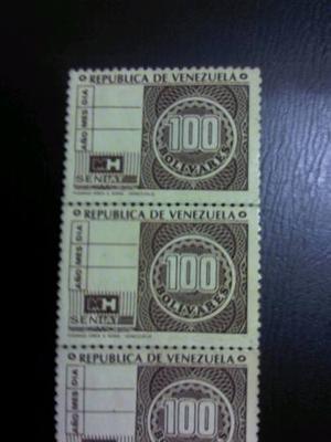 Estampillas De 100 Bolívares (república De Venezuela)