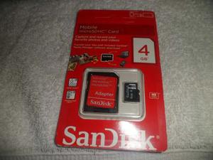 Memoria Micro Sd 4 Gb Sandisk Originales En Blisters Nuevas
