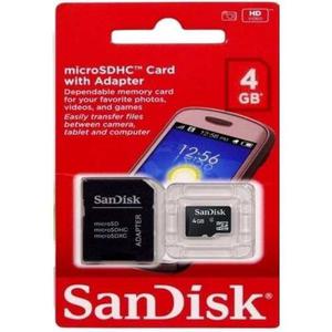 Memoria Micro Sd 4gb Con Adaptador Sandisk