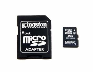 Memoria Micro Sd Kingston 8 Gb Con Adaptador Originales