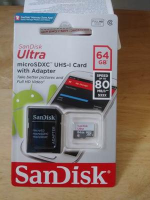 Memoria Micro Sd Sandisk 64 Gb Clase mb/s