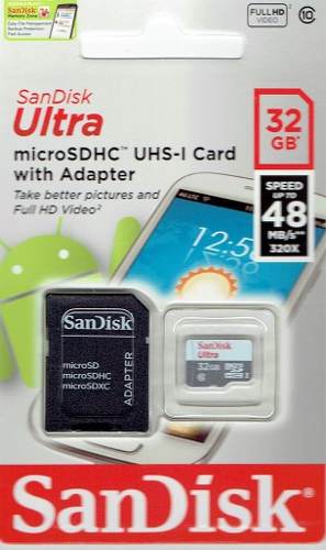 Memoria Microsdhc 32gb Sandisk Ultra Original Con Adaptado