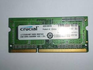 Memoria Ram Ddr3 De 2gb Para Laptop Crucial Y Samsung