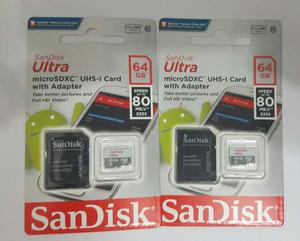 Micro Sd De 64gb Sandisk Original Clase 10