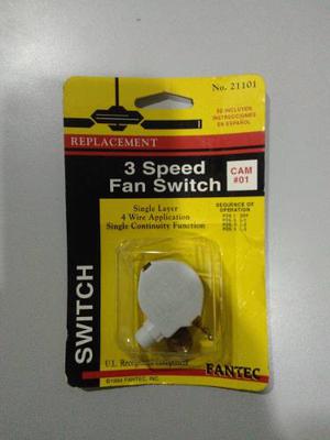 Switch Reemplazo Ventilador De Techo 3 Velocidades