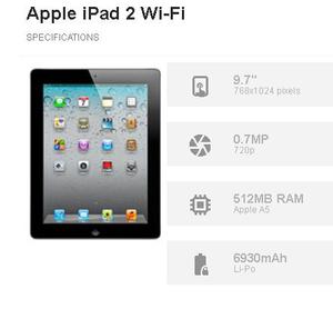 Tablet Apple Ipad 2 Wifi. 64gb Usada Buenas Condiciones