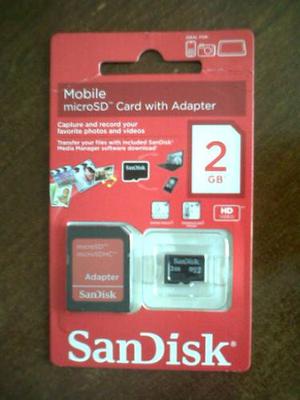 Tarjeta Memoria Micro Sd 2gb Adaptador Sandisk