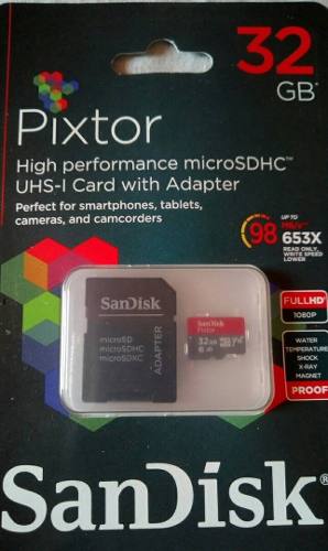 Tarjeta Sandisk Microsdhc De 32 Gb, Con Adaptador.