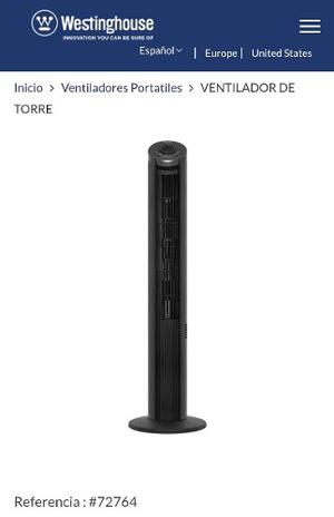 Ventilador De Torre Westinghouse Negro 42