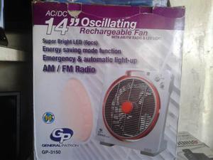 Ventiladores Recargables De 14 Pulgadas Con Radio Con Led