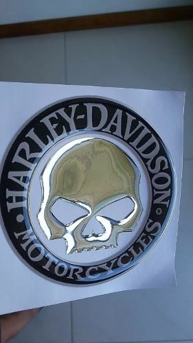 Emblema Harley Davidson Moto Resinado Alto Relieve Calavera