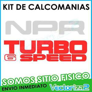 Kit 2 Calcomania Camion Npr Turbo 6speed Diseño100%