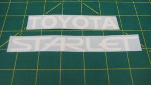 Par (02) Calcomanias Toyota Starlet. Diseño Original.