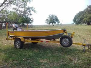 Bote De Aluminio 12 Pies, Con Motor Yamaha 15hp Y Trailer