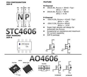 Mosfet Dual N P Smd Stcv 6a Compatible Ao A5
