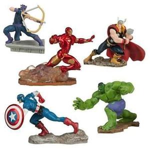 Set De 5 Figuras De Capitan Hulk Iron Man Thor Coleccion