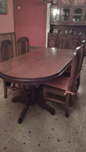 Juego De Comedor De 6 Puestos 100% Madera Pura