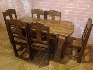 Juego De Comedor De Madera De 6 Sillas O 40t