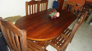 Juego De Comedor Madera Saman 6 Puestos