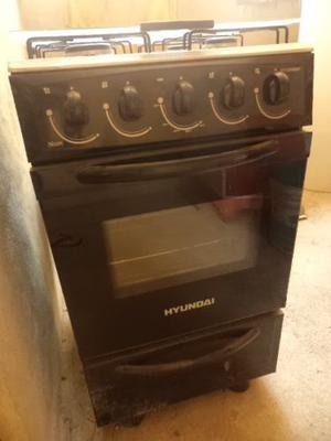 Cocina Horno 4 Hornillas Gas Hyundai Negro