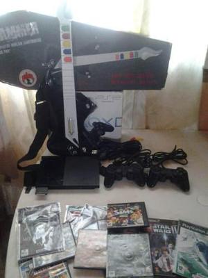 Playstation 2 + Guitarra De Guitar Hero