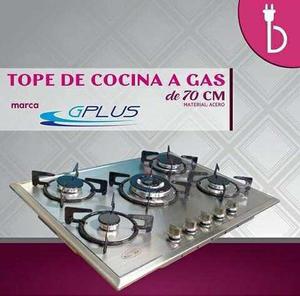 Tope De Cocina A Gas En Acero De 70 Cm Gplus