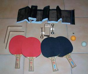 4 Raquetas De Ping Pong Malla Y Soportes Donic Shildkröt
