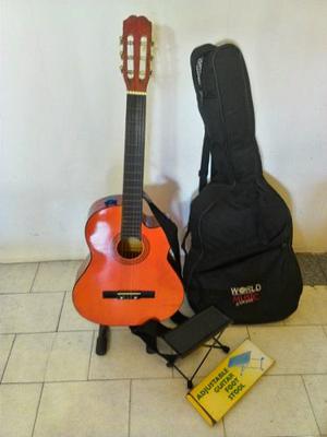 Guitarra Acustica Paganine Con Estuche Y Apoya Pie