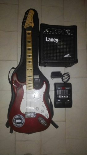 Guitarra Black Hawk Amplificador Laney Pedal Digitech Rp155