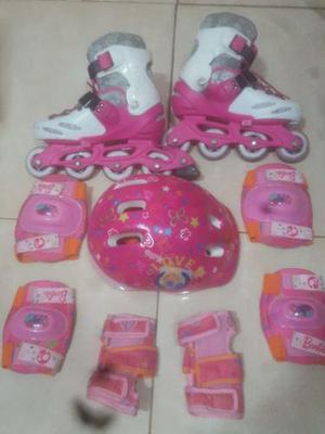 Patines Lineales Barbie Ajustables.