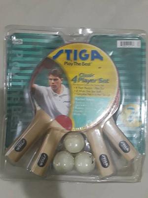 Raquetas De Ping Pong Set 4 Raquetas, Paral, Malla Pelotas