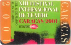 Tarjeta Cantv 2001 Xiii Festival Internacional De Teatro