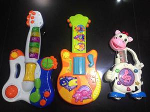 3 Guitarras A Bateria Marcas Mattel Y Jof