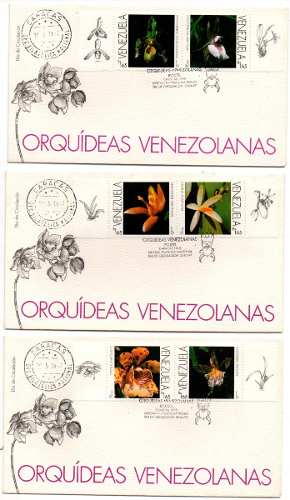 Sobres Primer Dia Orquideas De Venezuela  Serie Completa