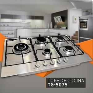 Tope De Cocina Tg-5075 De 5 Hornillas 75cm Marca Siragon
