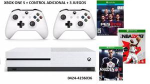 Xbox One S + 1 Control Adicional + 3 Juegos Fisicos