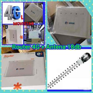 Router 4g Movistar + Antena 180db + Panel Anti Ida De Señal