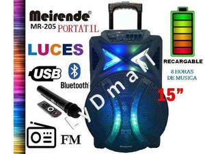 Corneta 15 Portatil Meirende Bluetooth Amplificada Usb Recar