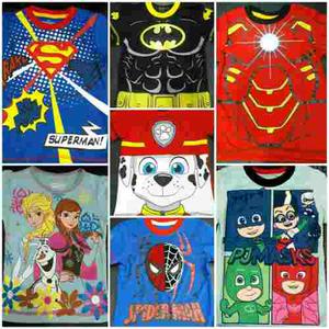 Franelas Para Niños Niñas Super Heroes Princesas