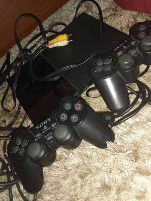 Playstation 2 Con Sus Dos Controles.
