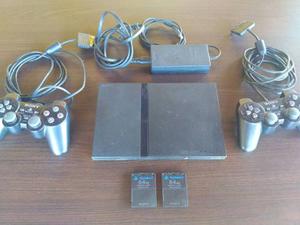 Playstation 2 Slim + 2 Controles + Memory Cards 64 Mb