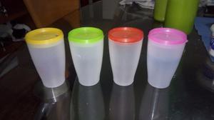 Vasos Plasticos (con Tapa Antiderrame En Combo Party 2 Unid)