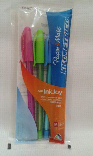Bolígrafo Kilométrico Paper Mate Inkjoy  Colores