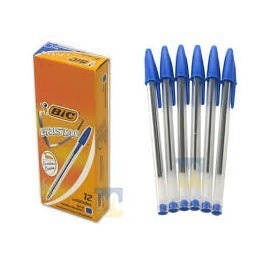 Boligrafos Tinta Azul Marca Bic Modelo Cristal X12