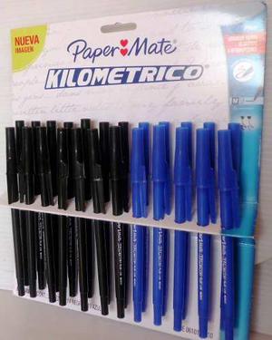 Lapiceros Bolígrafos Kilométricos Rojo Azul Y Negro X