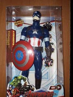 Muñeco Capitan America Escudo + Luz 30cm Iron Man