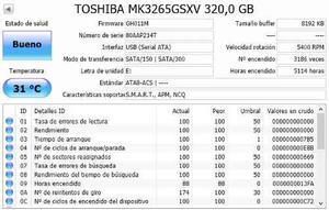 Disco Duro 320 Gb Sata 2.5 Laptop Toshiba
