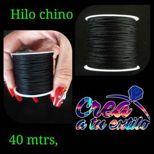 Hilo Chino Negro Para Bisuteria De 40 Metros, Por Rollo